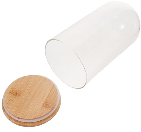 Gatuida Glass Dome Base for Display Glass Dome Cover for Wedding Bouquet Bell Jar for Keepsakes