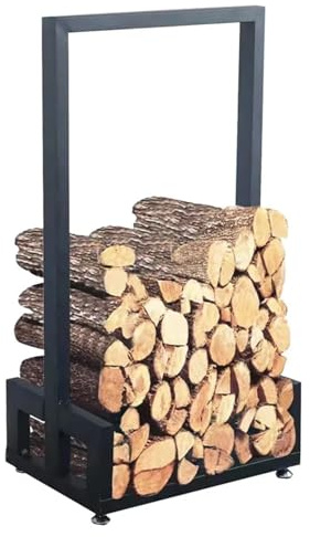 JCXIOC Brennholzregal Outdoor Indoor 4 Füße Eisen Heavy Duty Metall Brennholz Lagerung Log Rack Halter