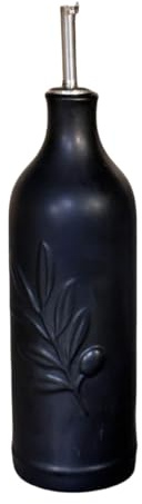 F Fityle Distributeur d'huile d'olive en céramique, Bouteille de Rangement élégante et Tendance, Bouteille d'huile de Cuisine Facile à Nettoyer et, Automatique Noir