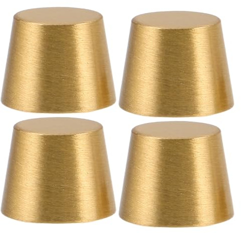 Homoyoyo 4 Stück Messing Möbelfüße 10mm Konisch Goldfarbene Tisch und Schrankbein Erhöhungen für Servierbretter und Kleine Möbel