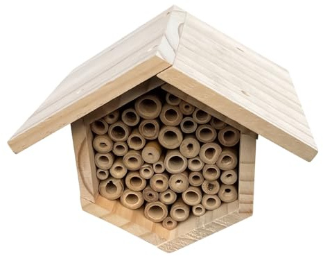 Bienenhäuser für den Außenbereich, sechseckiger Bienenstock aus Holz mit Röhren – -Nisthäuser für Garten – für Höfe, Veranden, Rasen, Outdoor, Innenhöfe, Balkone, Terrassen, Zäune, Baumstämme