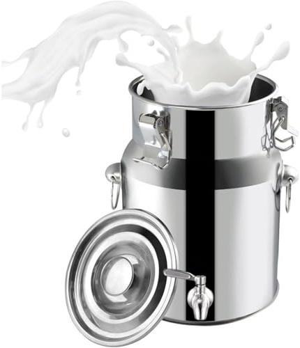 Bidon Avec Robinet 5-120l Inox 201 Bidon À Huile en Acier Inoxydable Avec Lait Inox Pour Le Riz, La Farine, Les Céréales,Capacity-18Liters
