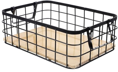 BESPORTBLE Cesta Metálica de Alambre para Cocina y Oficina, Contenedor de Almacenamiento Malla y Asas, Uso Multifuncional para Frutas, Verduras y Utensilios
