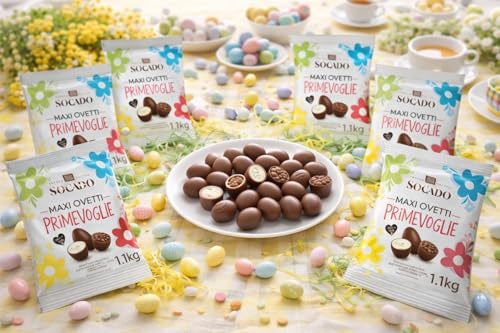Ovetti di Cioccolato Assortiti 1.1kg Praline Mini e Maxi Latte Fondente Nocciola Ripieni Formato Convenienza Pasqua Eventi Made in Italy (Mini Latte 1.1kg)