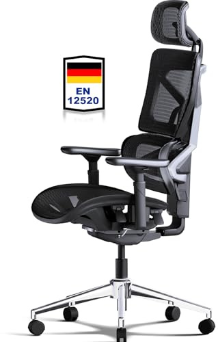 MELOKEA Ergonomischer Bürostuhl 200kg mit 7P Verstellbarer Rückenlehne | Selbstanpassende Rückenstütze, 4D+ Magic Armlehnen und 3D-Kopfstütze & Rückenlehne, Kabelgesteuertes Chassis