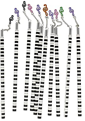 mugesh Bleistift Keyboard Tastatur Klavier mit Violinschlüssel-Anhänger (10-Stück-Packung) - Schönes Geschenk für Musiker