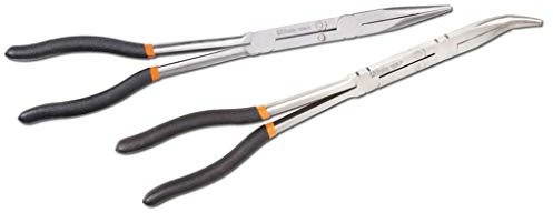 Beta 1009L/DP-S2 - Serie di 2 pinze a becchi mezzotondi lunghissimi zigrinati con doppio snodo