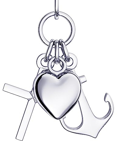 Amoonìc Herzkette Silber 925 Liebe Glaube Hoffnung Kette Anhänger Schmuck | Kreuzkette Anker Kreuz Damen Echt Echtsilber Herzanhänger Herzchenkette Halskette Herz Silberkette Frau Frauen Freundin
