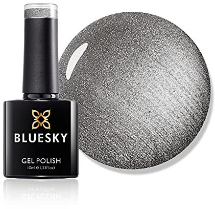 Bluesky Gel Nail Polish, Titanium A032, Dark, Glitter, Grey, Silver, Long Lasting, Chip Resistant, 10 ml (Requires Drying Under UV LED Lamp)
