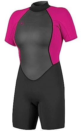 Oneill Wetsuits Damen Reactor II 2mm Back Zip Spring Wetsuit Neoprenanzug, Black/Berry, 12