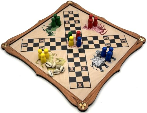 Pachisi traditional wooden board game