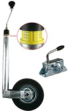 Roue jockey avec indicateur de charge et support de serrage 150 kg