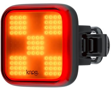 Knog Blinder Rear Bike Light Square – 100 Lumen USB Rechargeable Bicycle Tail Light, Waterproof LED Rear Light with 8 Modes, 450m Visibility, Fits 22–32mm Seat Posts