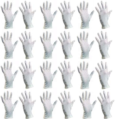 Baumwollhandschuhe (24 Stück) Schutzhandschuhe, Baumwolle Handschuhe, Stoffhandschuhe, Cotton Gloves, Arbeitshandschuhe, Sporthandschuhe | Damen Herren Kinder | Größen XS, S, M, L, XL, XXL (9/L))