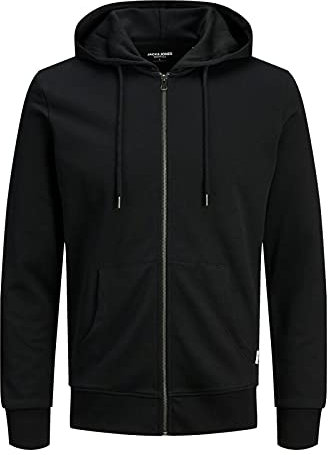 JACK & JONES Homme Jjebasic Zip Hood Noos Cardigan Sweater, Noir, XXL EU