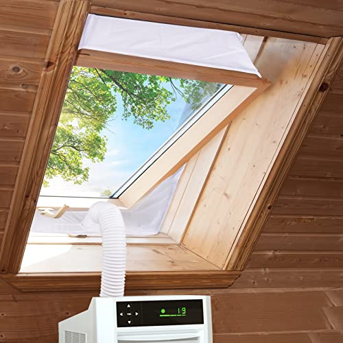 Fensterabdichtung für Mobile Klimageräte Dachfenster, Hot Air Stop zum Anbringen an Schwingfenster, Fensterabdichtung Klimaanlage für max 460cm Fensterumfang, Fensterkitt Set 2x230cm