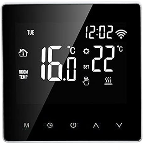 Termostato Inteligente ME81H AC230V 50 / 60Hz 5~90 ℃ Termostato Inteligente WiFi Pantalla Táctil LCD Termostato de Calefacción de Suelo de Agua para Tuya(White Background White Button 3A)