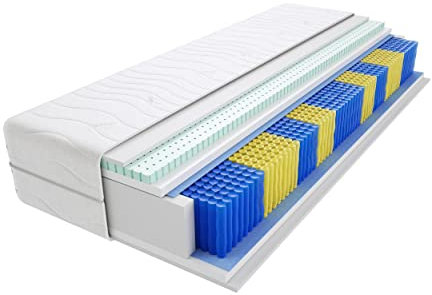 Godre Matratze 70x200 cm Doppelmatratze, H3 Mittelfest Federkernmatratze, Taschenfederkernmatratze 19 cm Hoch Latex Hypoallergene, HR-Schaum, Wendematratze mit Klimafaser Sedan Multitaschen
