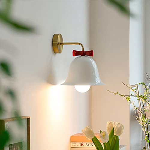 EOEO Modern Metall Wandleuchte Innen Kreative Wandlampe E27 Schlafzimmer Nachttischlampe,1 flammige Wand Wohnzimmerlampe,Minimalismus Art Beleuchtung für Kinderzimmer Flur Hotel,Weiß