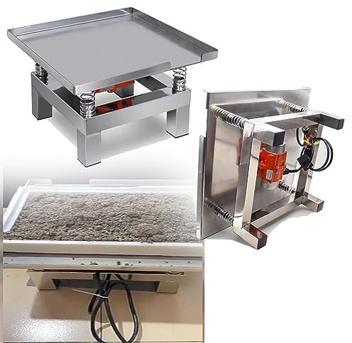 LMYYDES Table vibrante en béton 35x35cm, Bloc d'essai de Vibration, Plate-Forme vibrante, Mini Table vibrante en Acier Inoxydable, Bloc Vibrant en Ciment, Plaque vibrante