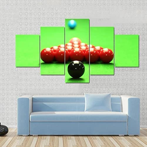 Bild Auf Leinwand - Leinwandbild - Snooker Billard - Wand Bild - Wanddeko - Leinwanddruck - Bilder - Kunstdruck - Leinwand Bilder - Wandkunst 150×100 Cm Für Wohnzimmer Hotel Restaurant Büro -0Y8C/X4P