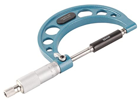 Akozon Outside Micrometer Stainless, Measu Tool with Wre 0.01mm Steel High Accuracy Thickness (50-75mm)