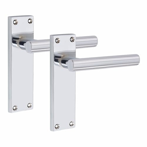 Golden Grace Victorian T-Bar Door Latch Handles, Polished Chrome, 1 Pair
