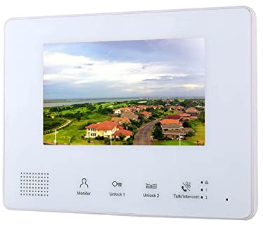 Sonnettes vidéo 7 pouces Bus 2 Kit de systèmes d'interphone de téléphone vidéo vidéo for la maison 1 unités appartement Vision nocturne avec carillon, changeur de voix/message, détection de mouvement