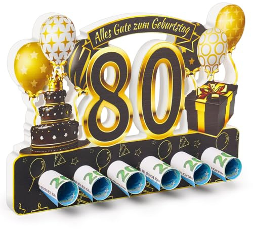 ROADPLUM 80Geburtstag Geschenke für Frau und Mann, Doppelseitiger Farbdruck, Holzdekoration