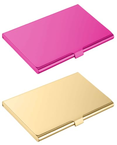 AEIOPRS 2 pcs Visitenkartenetuis Edelstahl Visitenkarten Etuis Superleichter Visitenkartenhalter Edelstahl Aufbewahrungsschützer Taschen Taschen für ID Karten Kreditkarten