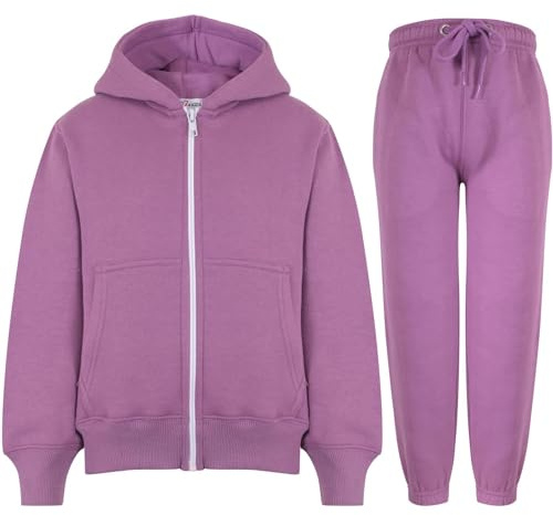 A2Z 4 Kids Youth Two Piece Athleisure Clothing - T.S Plain Lilac 7-8.