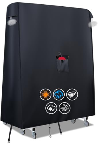 Tischtennisplatte Abdeckung Wasserdicht，420D Oxford Abdeckung für Tischtennisplatte，UV-beständig Universal Tischabdeckung mit Paddeltasche，Wasserdichten Streifen & 2 Winddichten Schnallen