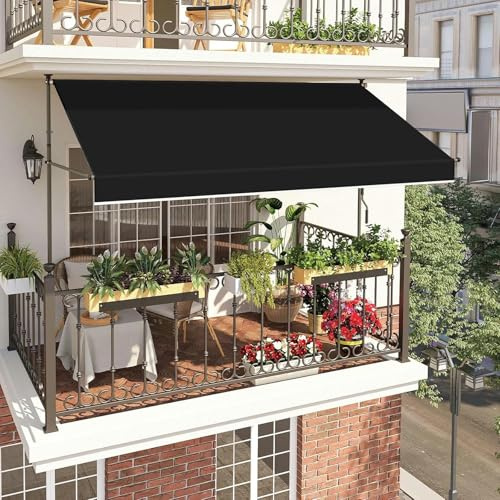 GZYHDC Tendone da giardino estensibile, rosso, 2,4 x 2 m, tettuccio parasole per giardino, ricambio con volant