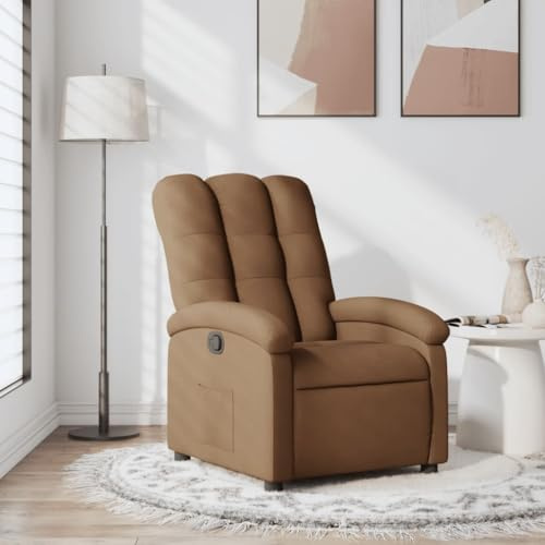 Willood Wilood Fernsehsessel Relaxsessel mit Liegefunktion Braun Stoff