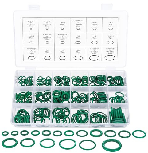 270 Pz Oring, Guarnizioni O-Ring in Gomma, Guarnizioni in Gomma Assortimento Kit, Rondelle Guarnizione O Ring Guarnizioni O'ring, Anelli di Tenuta per Rubinetti Guarnizioni Idrauliche(Verdi)