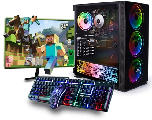 Veno Scorp Gaming PC 24 Monitor Bundle Intel Core i7-6700 Processor RX 580 8GB Graphics Card - 16GB Ram - 512GB SSD - 550W PSU - Windows 10 - WiFi - Neonzilla 4