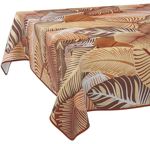 ANRO Wachstuchtischdecke Wachstischdecke Wachstuch Tischdecke abwaschbar Gartentischdecke Wasserabweisend 140x140cm mit Saum (Eingefasst) Floral Blätter Laube Rot