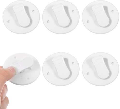 8Pcs White Self-Adhesive Shower Curtain Clips for Windproof Holders Prevent Water Splashing Out Keep Curtain Liner Closed to Wall Shower Curtains Keeper for Home