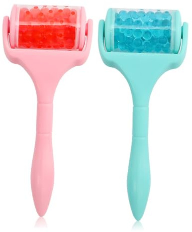 Mikinona Roller De Massage Visage Glacé Portable Appareil Beauté Facial De Lifting Avec Bille Rosée Soin Rafraîchissant Et Tonifiant Pour Femmes Manche Rose