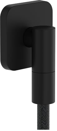 hansgrohe FixFit Fine Q - Schlauchanschluss Dusche, universaler Wandanschluss mit Rückflussverhinderer, Wandanschlussbogen, Mattschwarz , 28884670
