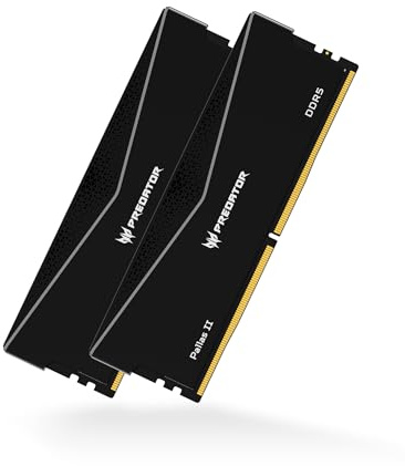 Acer Predator Pallas II Heatsink DDR5 RAM 48GB (24GBx2) Kit, Up to 6000MHz CL28 Intel XMP 3.0 AMD EXPO Computer Memory for Gaming and Workstation, Black - BL.9BWWR.654