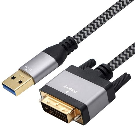 Trufolxiaz USB3.0 DVIS Male À Câble Mâle Fast 5 Gbit/Gbps Données Haute Résolution Prise en des Affichages Projecteurs Fast Speed ​​Data Transfer DVI Câble DVI