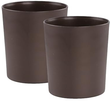 Globellapro Set di 2 vasi per piante da caffè con piattini, per interni ed esterni, in plastica, 9,1 x 9,9 cm, per cactus e piante grasse
