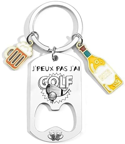 YZLPLP Cadeau Fan de Basket Porteclef Décapsuleur Original Porteclef Personnalisé pour Basket Chasseur Football Golfeur Motard Pêcheur Cycliste Rugby Cadeau