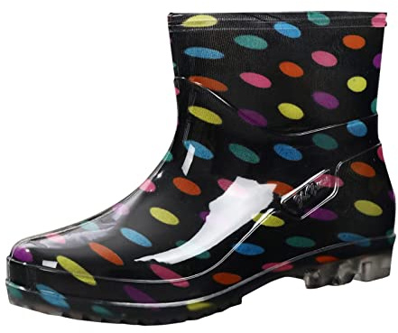 Generisch Gummistiefel Damen Herren Halbhoch Rutschfeste Festival Regenstiefeletten Breite Waden Weitschaft Rain Boots Kurz Barfuß Wasserdichte Regenschuhe