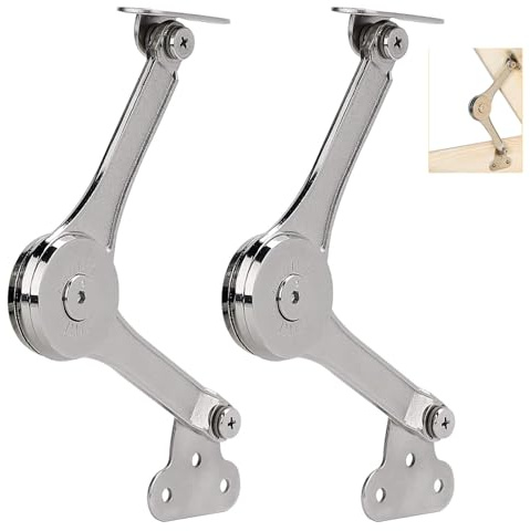 Bisagras de soporte de tapa de bisagras pesadas, bisagras de soporte de tapa plegable de cierre suave, adecuadas para armarios (2pcs) (A011)