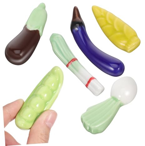 TOYANDONA Vegetable Holder Chopstick Rests Tabletop 6pcs Cute to Ceramic Table Set, Compact, Heat-Resistant, Easy Clean, for Dining Decor