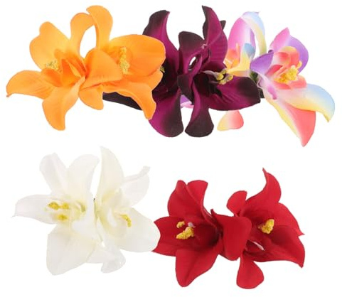 GANAZONO 5pezzi Fermaglio per Capelli Fiore Hawaiano Forcine per Capelli Fiori Accessorio Fiore Fermagli per Festa per Donna