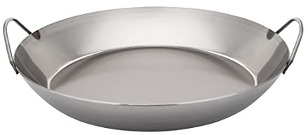 Matfer Bourgeat Black Carbon Steel Paella Pan, 15 1/2