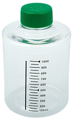 Celltreat 229383 490cm² Roller Bottle, Sterile, Tissue Culture Treated, Printed Graduations, Vented Cap (Case of 24)